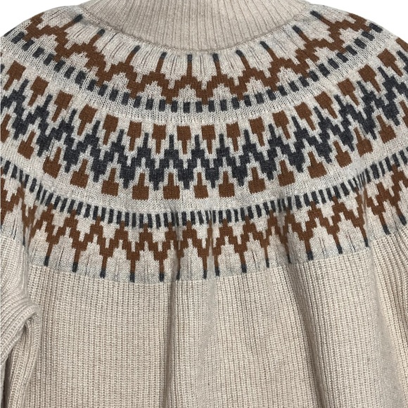 J. Crew Mock Neck Fair Isle Sweater Womens Lamb's Wool Blend Neutral
Lodge - Picture 7 of 8